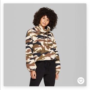 Wild Fable camo sherpa pullover Sz XL New